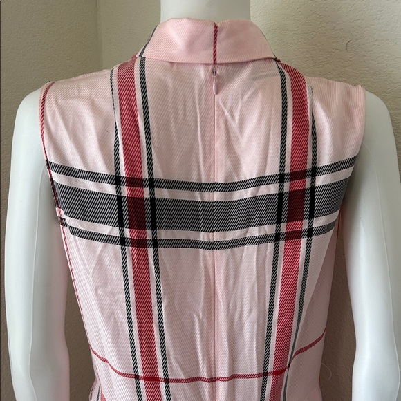 Akris Punto - Pink, Black, & Red Plaid Sleeveless Belted Dress - Picture 9 of 13